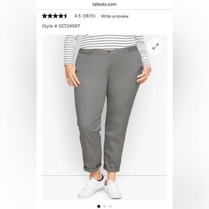 Talbots Relaxed Fit Chino Gray Pants 16W